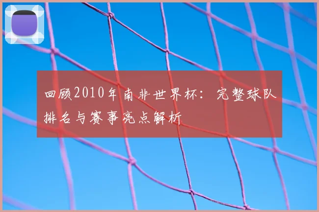 回顾2010年南非世界杯：完整球队排名与赛事亮点解析